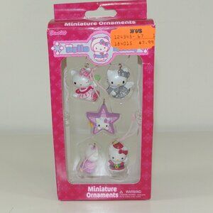 HELLO KITTY Vintage Christmas Decoration Ornament In Original Box Set of 5